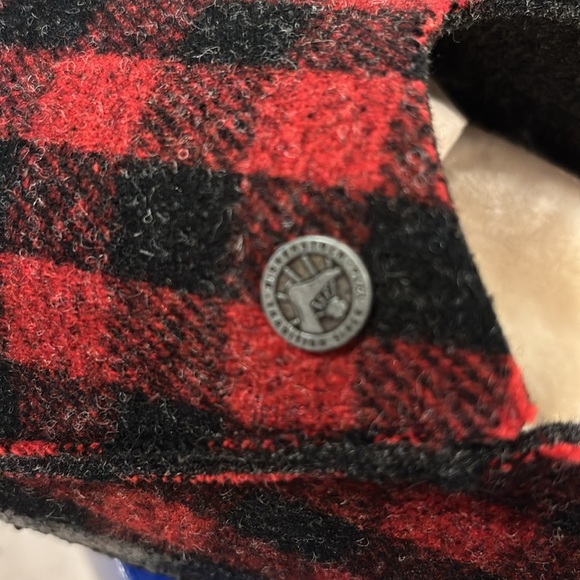 NWB Birkenstock Men’s Zermatt Rivet Red Plaid Shearling Lined Slipper -US11 (44) - Picture 3 of 11